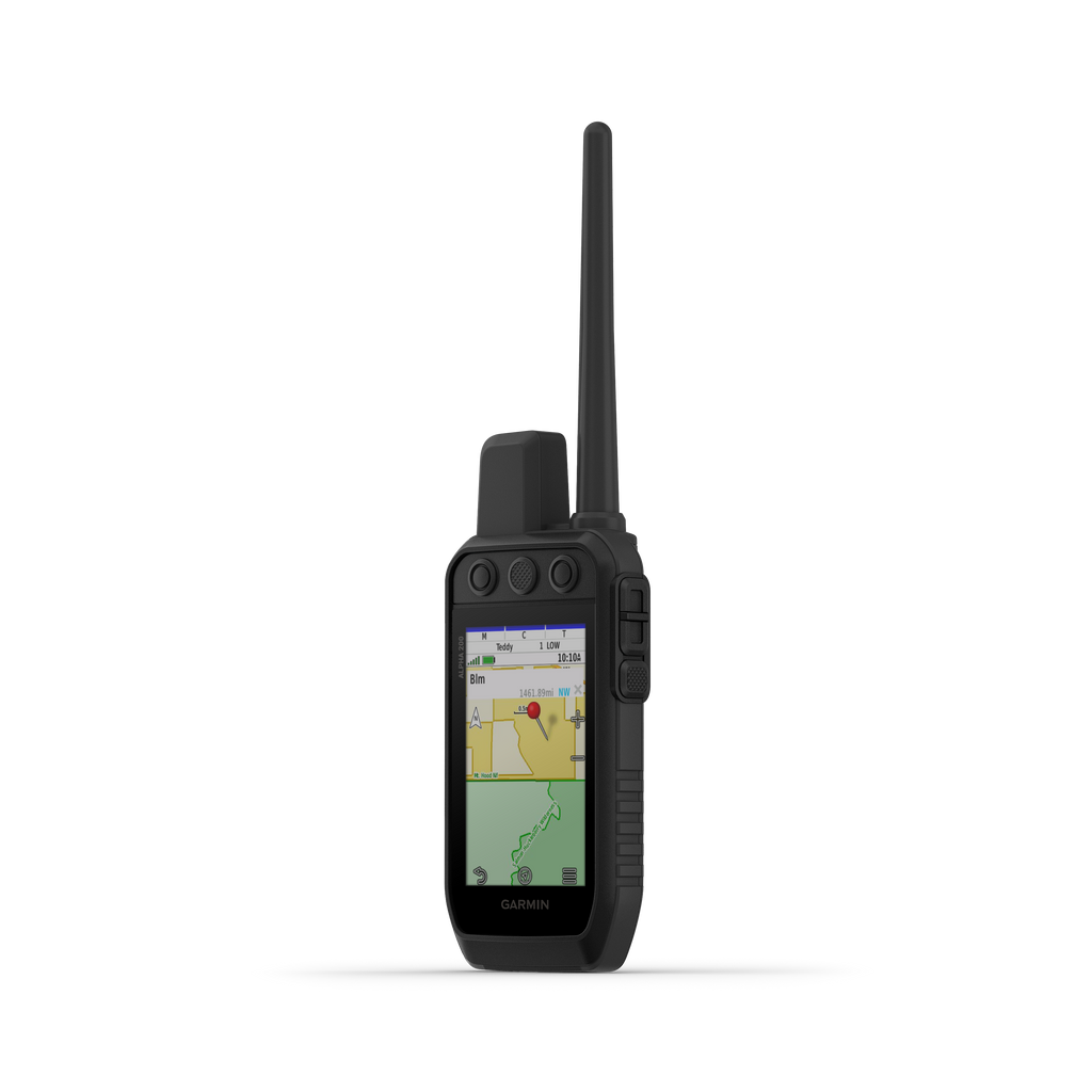 Garmin Alpha 200 GPS handheld unit side profile"