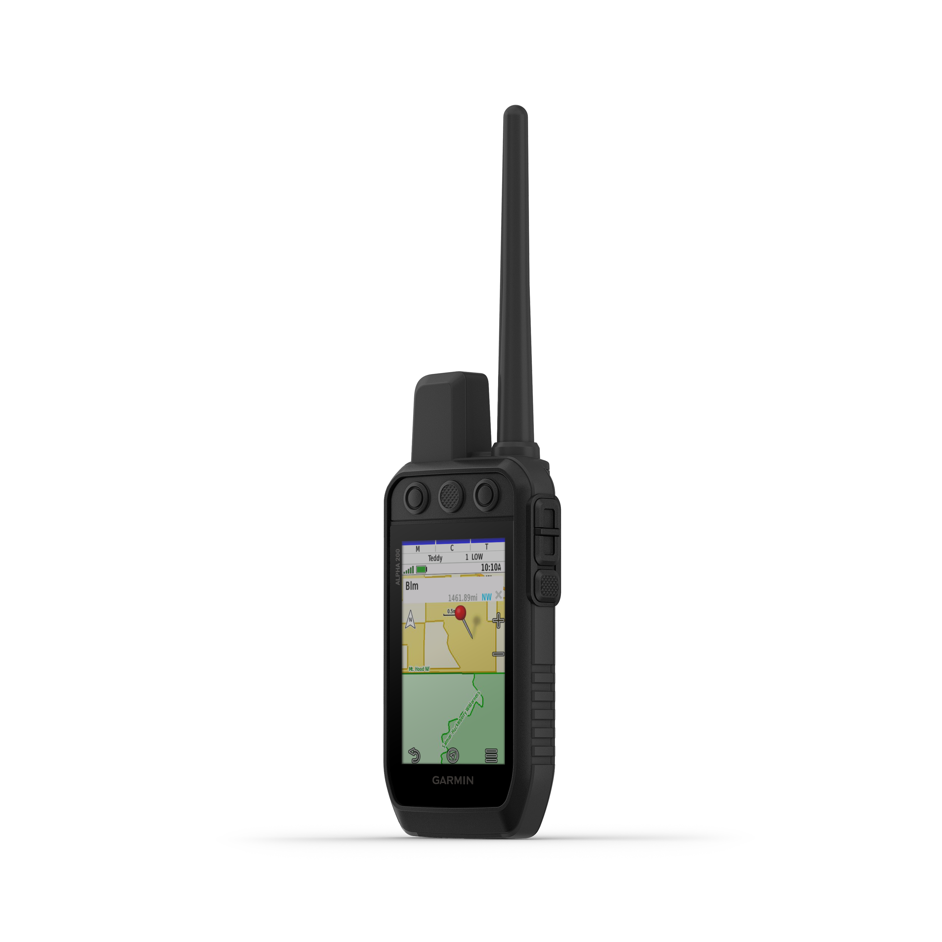 Garmin Alpha 200 GPS handheld unit side profile"